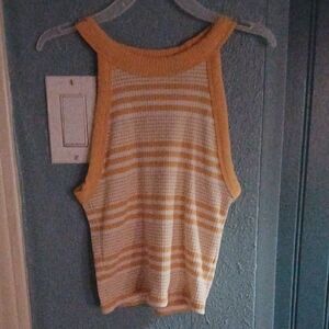 Striped Yellow and White Women's Top